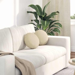 Coussins de siège 2 pcs Crème Ø30 x 13 cm tissu 519660519660