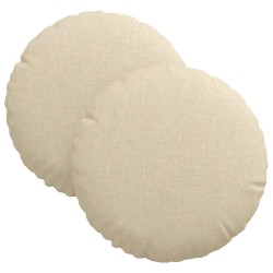 Coussins de siège 2 pcs Crème Ø30 x 13 cm tissu 519660519660