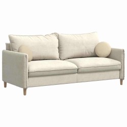 Coussins de siège 2 pcs Crème Ø30 x 13 cm tissu 519660519660