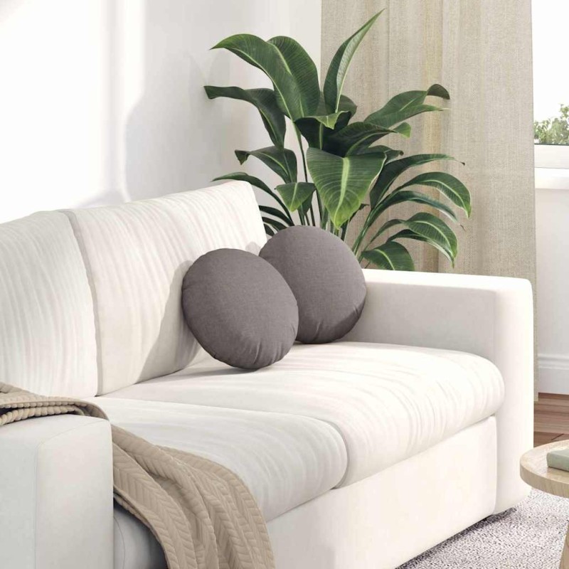 Coussins de siège 2 pcs Taupe Ø30 x 13 cm tissu 519661519661
