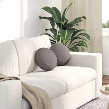 Coussins de siège 2 pcs Taupe Ø30 x 13 cm tissu 519661519661