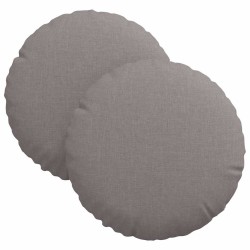Coussins de siège 2 pcs Taupe Ø30 x 13 cm tissu 519661519661