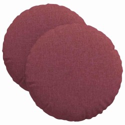 Coussins de siège 2 pcs Bordeaux Ø40 x 13 cm tissu 519662519662
