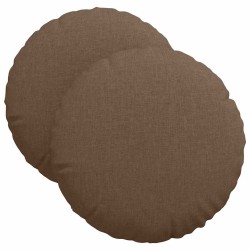 Coussins de siège 2 pcs Marron Ø40 x 13 cm tissu 519663519663