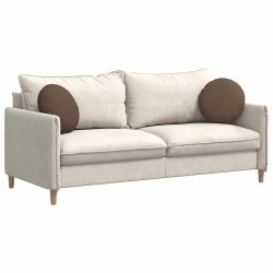 Coussins de siège 2 pcs Marron Ø40 x 13 cm tissu 519663519663