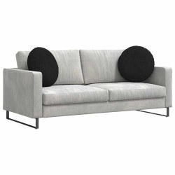 Coussins de siège 2 pcs Noir Ø50 x 19 cm tissu 519666519666