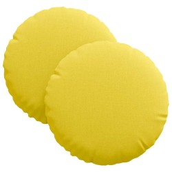 Coussins de siège 2 pcs Jaune clair Ø30 x 13 cm tissu 519669519669
