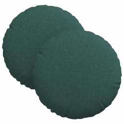 Coussins de siège 2 pcs Vert foncé Ø30 x 13 cm tissu 519670519670