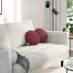 Coussins de siège 2 pcs Bordeaux Ø30 x 13 cm tissu 519672519672