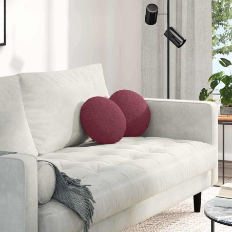 Coussins de siège 2 pcs Bordeaux Ø30 x 13 cm tissu 519672519672