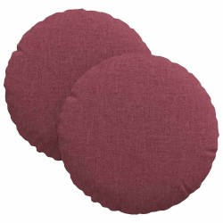 Coussins de siège 2 pcs Bordeaux Ø30 x 13 cm tissu 519672519672