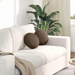 Coussins de siège 2 pcs Marron Ø30 x 13 cm tissu 519673519673