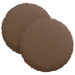 Coussins de siège 2 pcs Marron Ø30 x 13 cm tissu 519673519673