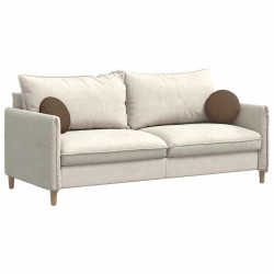 Coussins de siège 2 pcs Marron Ø30 x 13 cm tissu 519673519673