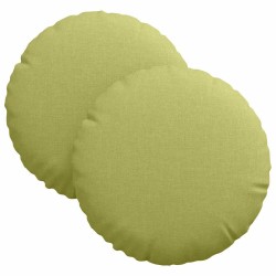 Coussins de siège 2 pcs Vert clair Ø30 x 13 cm tissu 519675519675