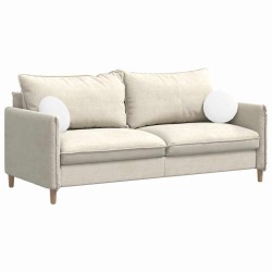 Coussins de siège 2 pcs Blanc Ø30 x 13 cm tissu 519679519679