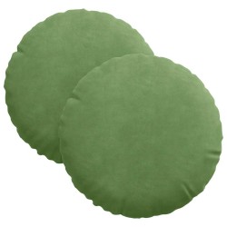 Coussins de siège 2 pcs Vert clair Ø30 x 13 cm Velours 519681519681