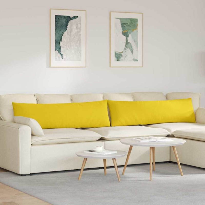 Coussins de canapé 2 pcs Jaune clair 145 x 40 cm tissu 519687519687