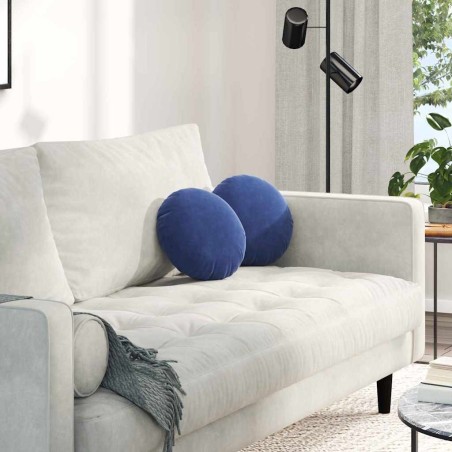 Coussins de siège 2 pcs Bleu police Ø30 x 13 cm Velours 519709519709