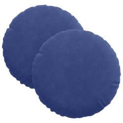 Coussins de siège 2 pcs Bleu police Ø30 x 13 cm Velours 519709519709