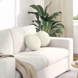 Coussins de siège 2 pcs Crème Ø30 x 13 cm Velours 519710519710