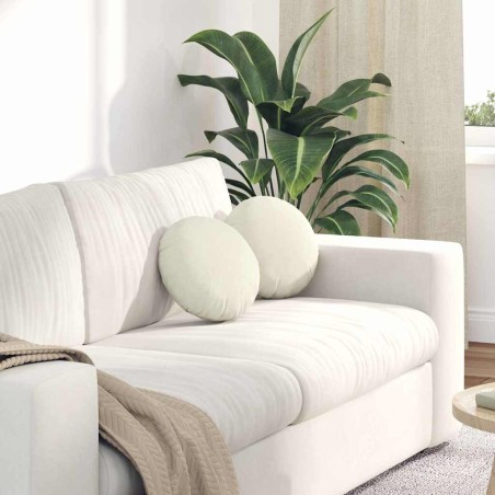 Coussins de siège 2 pcs Crème Ø30 x 13 cm Velours 519710519710