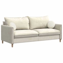 Coussins de siège 2 pcs Crème Ø30 x 13 cm Velours 519710519710