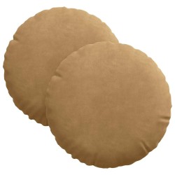 Coussins de siège 2 pcs Marron Ø30 x 13 cm Velours 519711519711