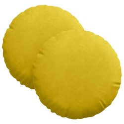 Coussins de siège 2 pcs Jaune Ø30 x 13 cm Velours 519712519712