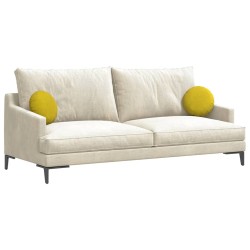 Coussins de siège 2 pcs Jaune Ø30 x 13 cm Velours 519712519712