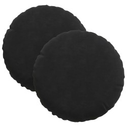 Coussins de siège 2 pcs Noir Ø30 x 13 cm Velours 519713519713
