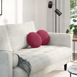 Coussins de siège 2 pcs Bordeaux Ø30 x 13 cm Velours 519714519714