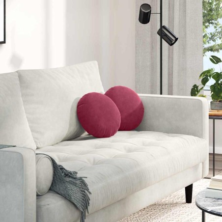 Coussins de siège 2 pcs Bordeaux Ø30 x 13 cm Velours 519714519714