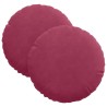 Coussins de siège 2 pcs Bordeaux Ø30 x 13 cm Velours 519714519714