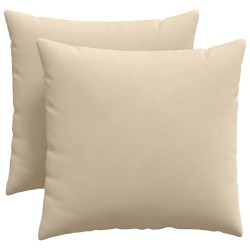 Coussins de canapé 2 pcs Crème 50 x 50 cm tissu 519773519773