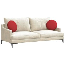 Coussins de siège 2 pcs Rouge Ø40 x 13 cm tissu 519777519777