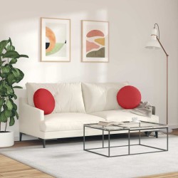 Coussins de siège 2 pcs Rouge Ø40 x 13 cm tissu 519777519777