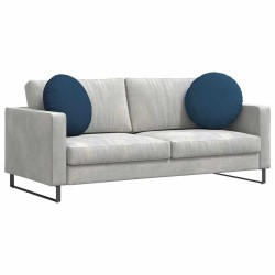 Coussins de siège 2 pcs Bleu Ø50 x 19 cm tissu 519780519780