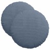 Coussins de siège 2 pcs Bleu Ø 40 cm Tissu en velours côtelé 519781519781