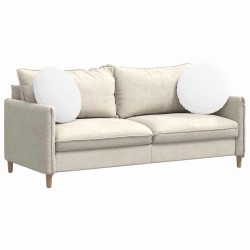 Coussins de siège 2 pcs Blanc Ø50 x 19 cm tissu 519786519786