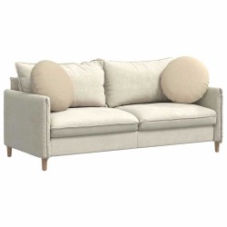 Coussins de siège 2 pcs Crème Ø50 x 19 cm tissu 519787519787