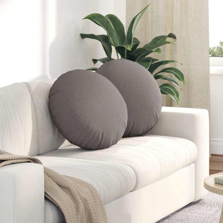 Coussins de siège 2 pcs Taupe Ø50 x 19 cm tissu 519788519788
