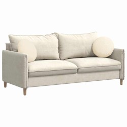 Coussins de siège 2 pcs Crème Ø 40 cm Tissu en velours côtelé 519792519792