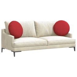 Coussins de siège 2 pcs Rouge Ø50 x 19 cm tissu 519793519793