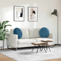 Coussins de siège 2 pcs Bleu Ø50 x 19 cm Velours 519795519795