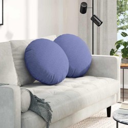 Coussins de siège 2 pcs Bleu denim Ø50 x 19 cm tissu 519797519797