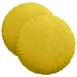 Coussins de siège 2 pcs Jaune Ø 40 x 13 cm Velours 519801519801