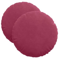 Coussins de siège 2 pcs Bordeaux Ø 40 x 13 cm Velours 519802519802