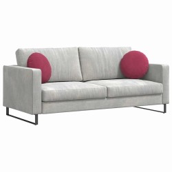 Coussins de siège 2 pcs Bordeaux Ø 40 x 13 cm Velours 519802519802