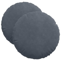 Coussins de siège 2 pcs Gris foncé Ø 40 x 13 cm Velours 519805519805